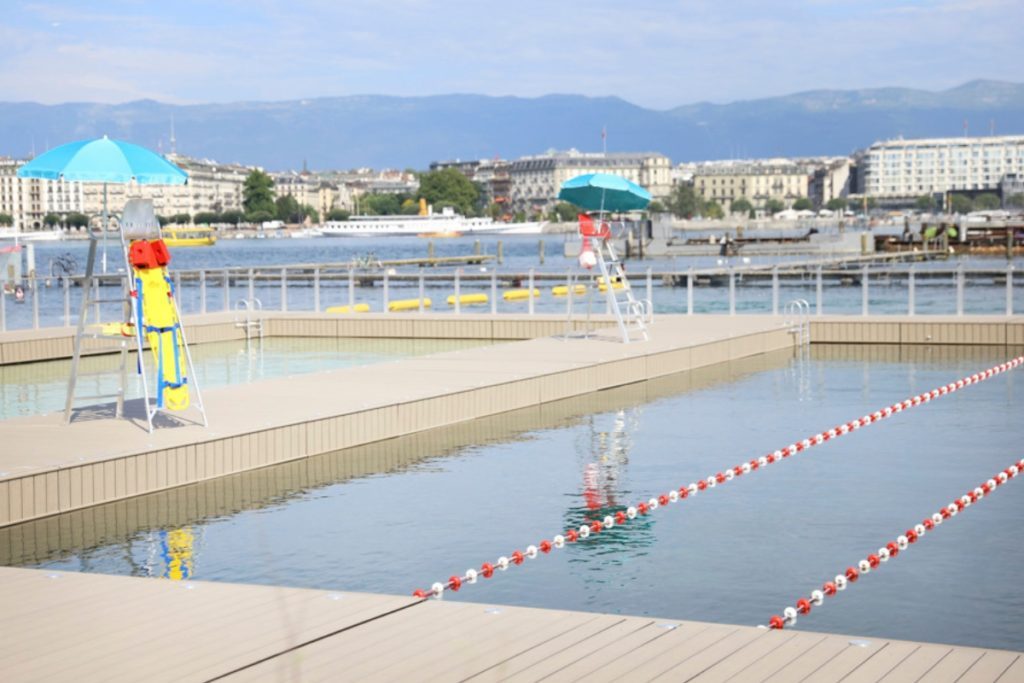 Inauguration des nouveaux bains du Jet d’eau à Genève